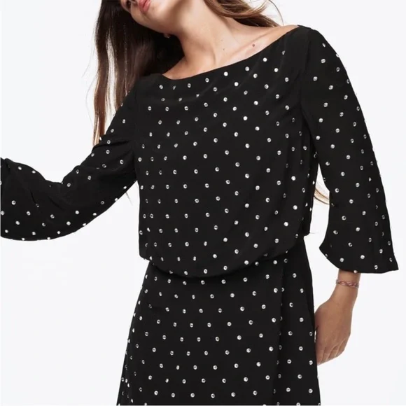 NWT ZARA RHINESTONE DRESS LIMITED EDITION  BLACK  DRESS - REF. 4043/280 XS - Picture 3 of 11